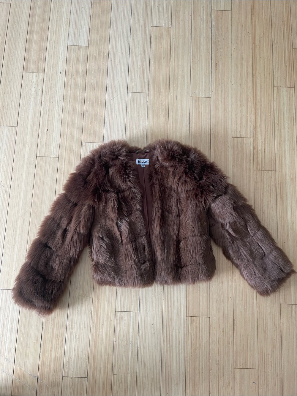 Brown Faux Fur Cropped Jacket